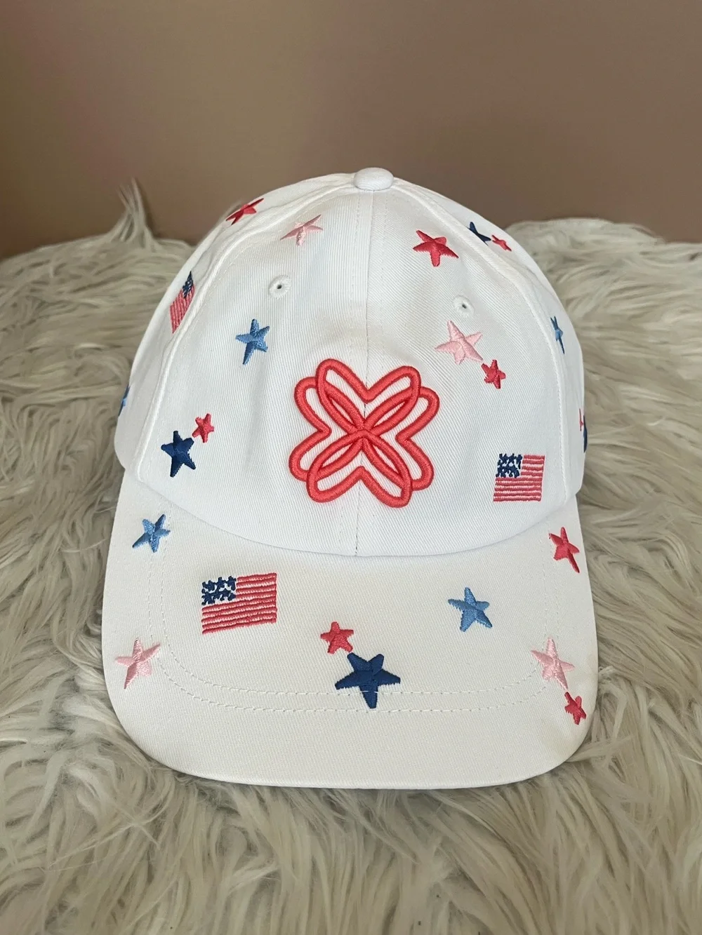 {Lilly Pulitzer} Embroidered Logo Hat in Resort White It's A 250th Celebration